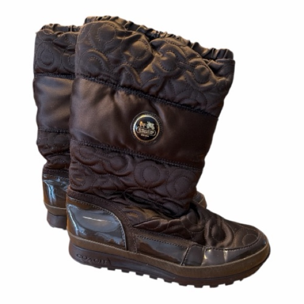 Coach Quilted Brown Winter Boots